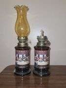 Vintage 1970’s Made in Hong Kong Amber “Last Supper” Oil Lamps