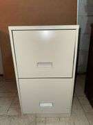 2 drawer metal filing cabinet & corkboard