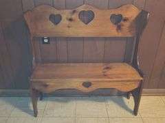 Wooden hall bench