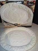 Glass serving trays.