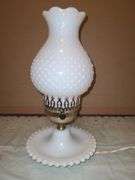Milk glass electric lamp