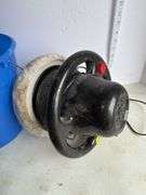 Car buffer in blue bucket