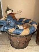 Produce baskets, linens & fall decorations