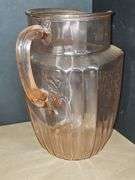 Hocking Pink Mayfair Open Rose 8½" Tall Pitcher