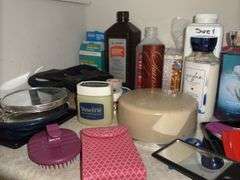 Bathroom closet contents