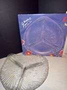 Glass serving trays.