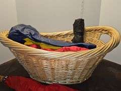 Wicker basket of rain items