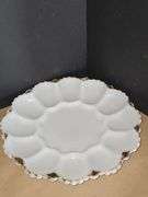 Vintage Anchor Hocking Milk Glass With Gold Trim
