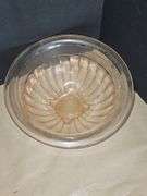 Vintage 9.5" Pink Tint Glass Ribbed Mixing Bowl