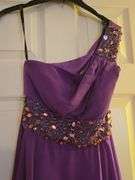 Purple prom dress & silver shoes