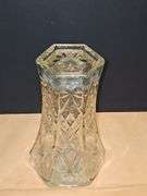 Vintage Large Clear Cut Glass Star Design Vase