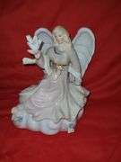 Music box angel with dove & angel with deer