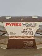 Vintage Pyrex Golden Storage Mates Set NIB Both Cookie Jar & Cracker Barrel