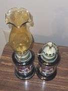 Vintage 1970’s Made in Hong Kong Amber “Last Supper” Oil Lamps