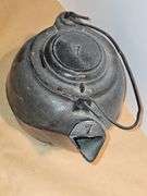 Vintage cast iron tea kettle