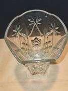 Vintage Large Clear Cut Glass Star Design Vase