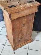 Vintage wooden trash can