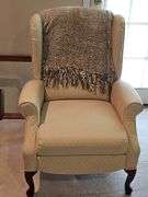 Wing back chair & throw