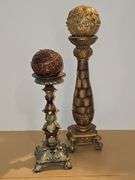 Ornate candle holders with ornate balls