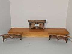 4 piece wooden wall shelves.