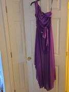 Purple prom dress & silver shoes