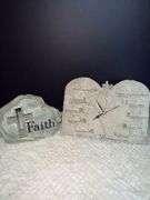 Vintage Ten Commandments Clock & Faith Stone
