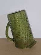 Vintage Mid Century Modern Avocado Green Glass Pitcher Anchor Hocking Sereno