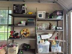 Metal shelves