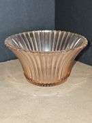 Mixed lot of pink depression glass.