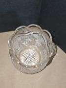 Vintage Indiana Glass Clear Stars and Bars Fairy Lamp Light TOP ONLY & cut glass vase