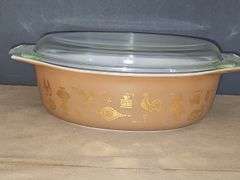 Vintage Pyrex Early American Casserole Dish with Lid