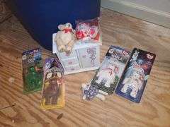 Blue tub of dress up items & more
