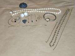 Wooden jewlery box with costume jewelry