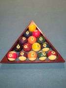 Claw foot pool table, balls, & more.