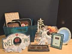 Trays (plastic), candle holders & more.
