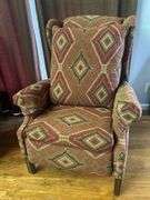 Traditional Reclining Wingback Chair with Large Pillow