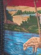 Vintage VELVET Tapestry SHEPHERD JESUS