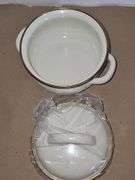 .5 Qt white covered soup Casserole pan