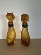 Vintage Glass Cat & Dachshund Decanter