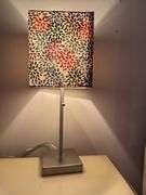 Silver lamp with square shade