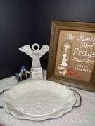 Vintage Wilton Columbia Plate, Vintage Hymn Book, Godinger Serving Tray, Scripture Picture Book & mo