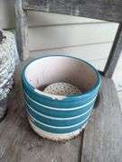 Small child's chair/display chair, concrete,  porcelain planters & more.
