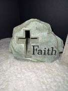 Vintage Ten Commandments Clock & Faith Stone