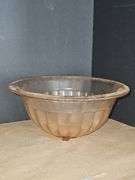 Vintage 9.5" Pink Tint Glass Ribbed Mixing Bowl