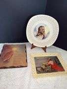 Vintage KJV Bible, Vintage Jesus Print Clock, Wooden Prayer Plaque & other Jesus Decor