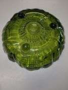 Vintage Indiana Glass Company Green Sunflower Lg 11" Footed Serving Bowl