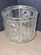 Vintage Indiana Glass Clear Stars and Bars Fairy Lamp Light TOP ONLY & cut glass vase