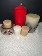 Candleberry Cinnamon Broomstick candle & other various candles and holders