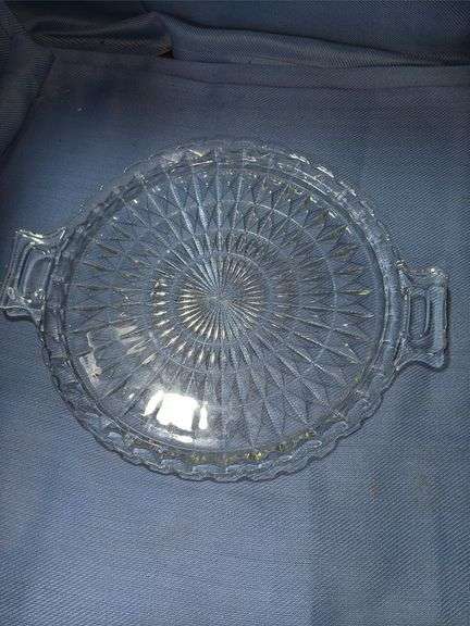 Vintage Clear Glass Serving Trays