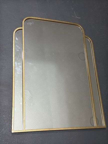 3 section mirror in gold frame